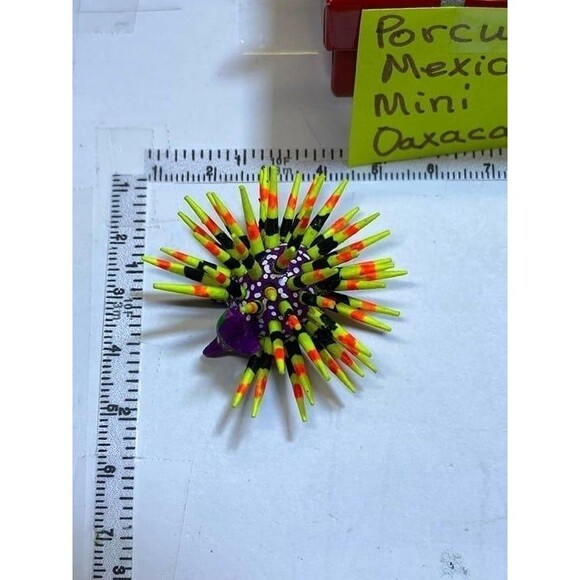 Porcupine Mexican Mini Oaxacan Alebrije Wood Hand Panited Little Pueblo - Picture 10 of 12